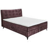 BOXBETT 180/200 cm,  in Aubergine, gepolstertes Kopfteil, Bettkasten, Topper,  - Aubergine/Schwarz, MODERN, Holzwerkstoff/Kunststoff (180/200cm) - MID.YOU