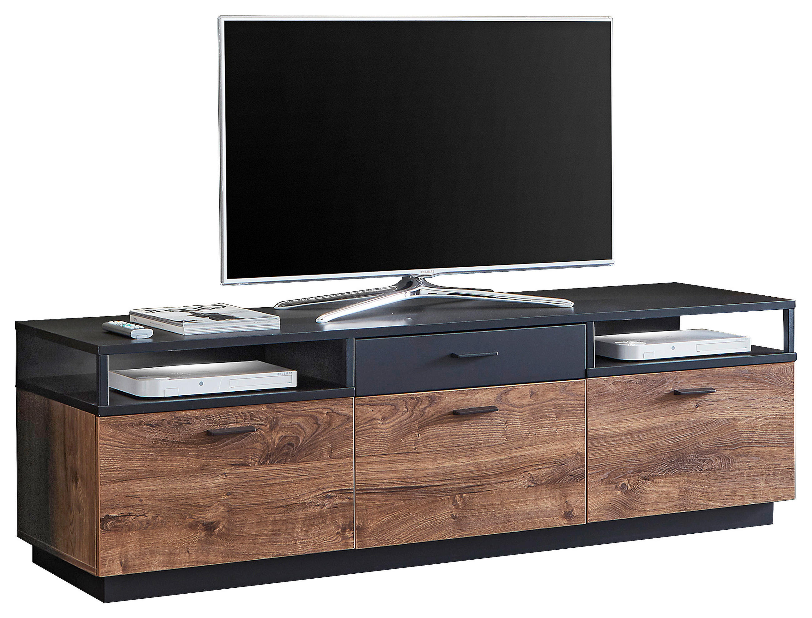 Cantus Lowboard Bastian Eiche, Dunkelgrau 180x55x50 cm