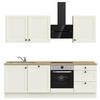 KÜCHENBLOCK 240 cm   in Weiß, Eichefarben  - Eichefarben/Schwarz, MODERN, Holzwerkstoff/Metall (240cm) - Nobilia