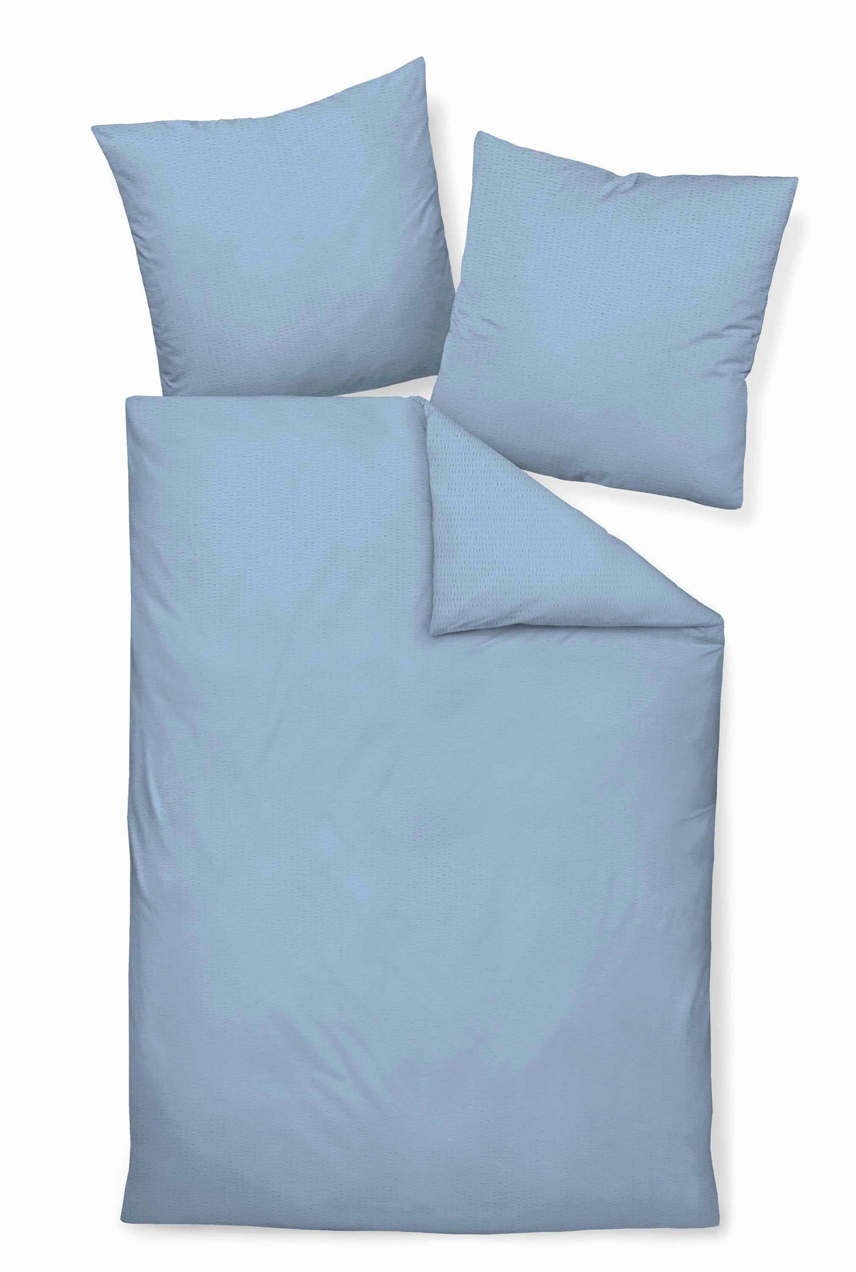 BETTWÄSCHE 2-teilig Seersucker 135/200 cm  - Blau, Basics, Textil (135/200cm) - Janine