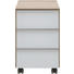 ROLLCONTAINER Eichefarben, Weiß - Eichefarben/Alufarben, Design, Glas/Kunststoff (39,8/60,9/50cm) - Voleo