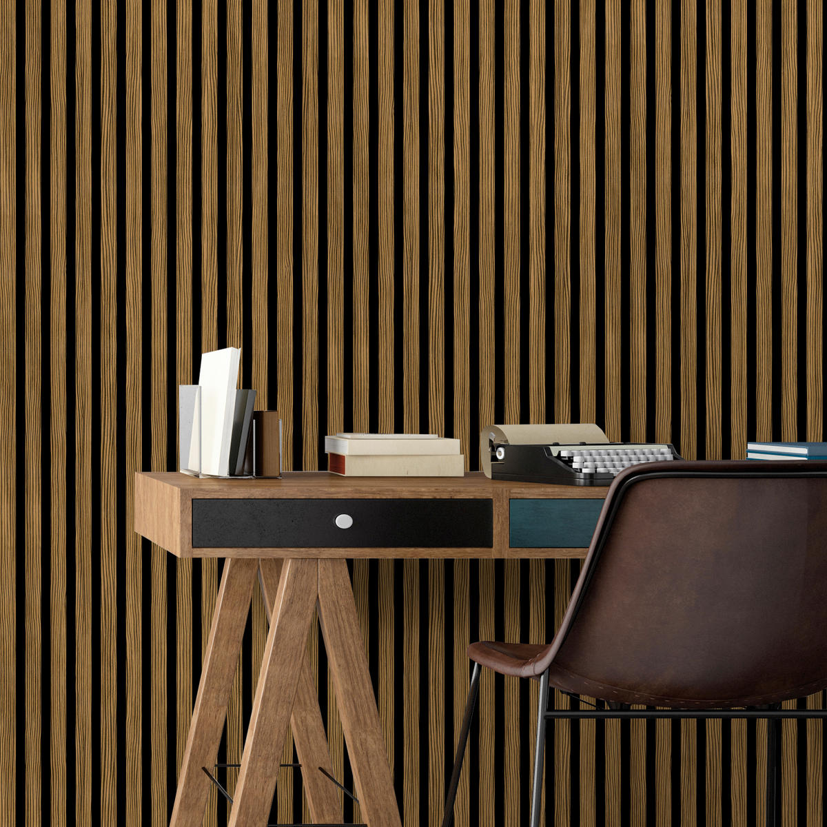 AKUSTIKPANEEL Zebrano foliert Braun 57.25/1.9/240 cm  - Braun, KONVENTIONELL, Holzwerkstoff/Textil (57.25/1.9/240cm)
