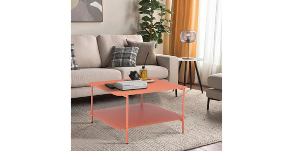 COUCHTISCH in Metall 73,4/70/40 cm  - Terracotta, Design, Metall (73,4/70/40cm) - Carryhome