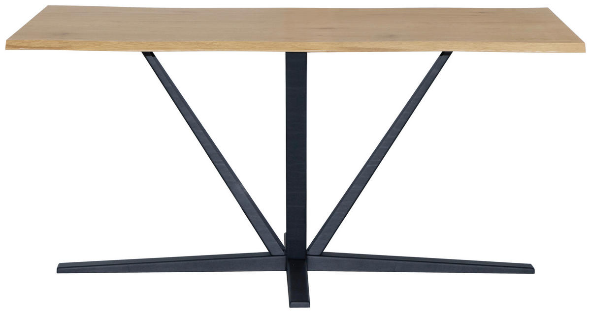 ESSTISCH rechteckig Schwarz, Eichefarben  - Eichefarben/Schwarz, MODERN, Holzwerkstoff/Metall (160/76/90cm) - MID.YOU