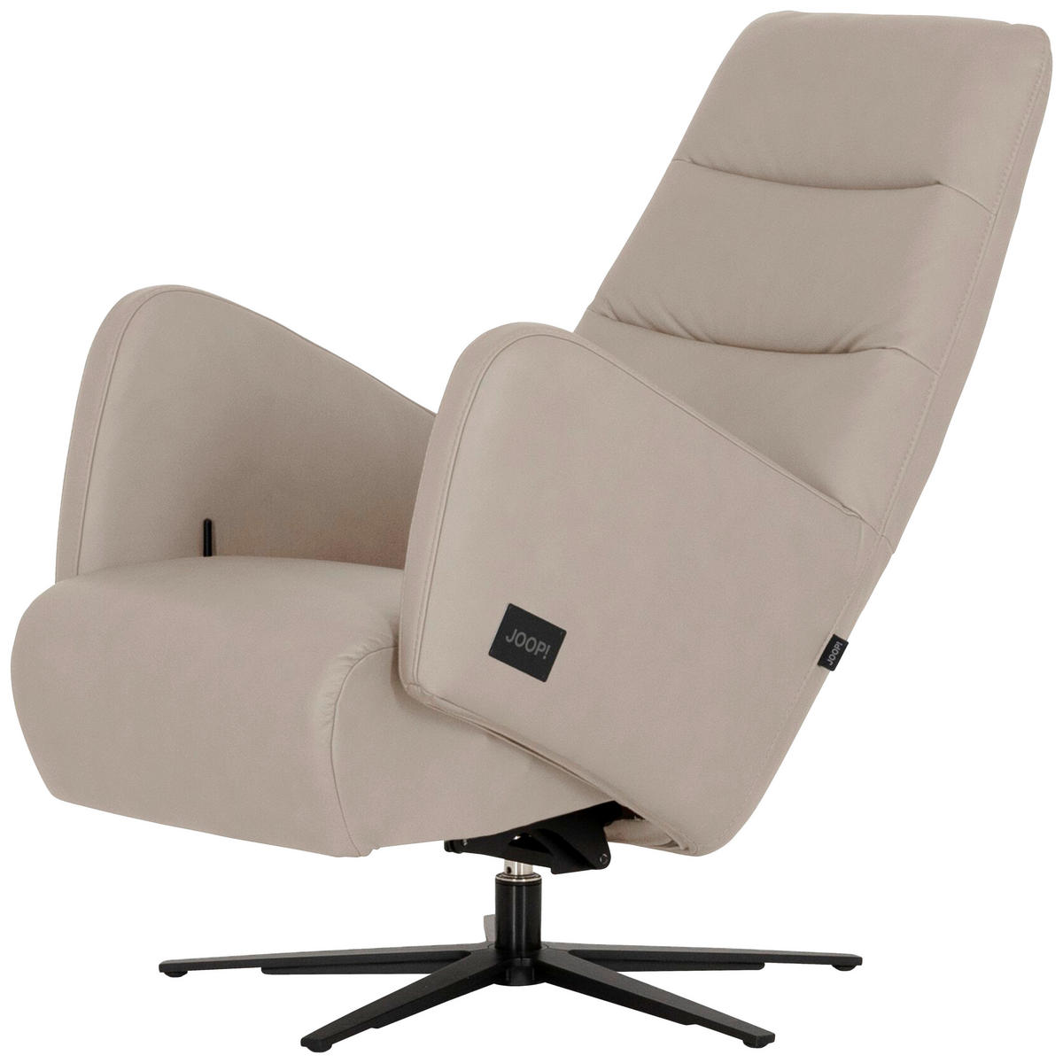 RELAXSESSEL Leder Beige  - Beige/Schwarz, Modern, Leder/Metall (66/110/83cm) - Joop!