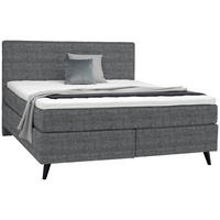 BOXSPRINGBETT 180/200 cm  in Dunkelgrau  - Dunkelgrau/Schwarz, Konventionell, Holz/Textil (180/200cm) - Voleo