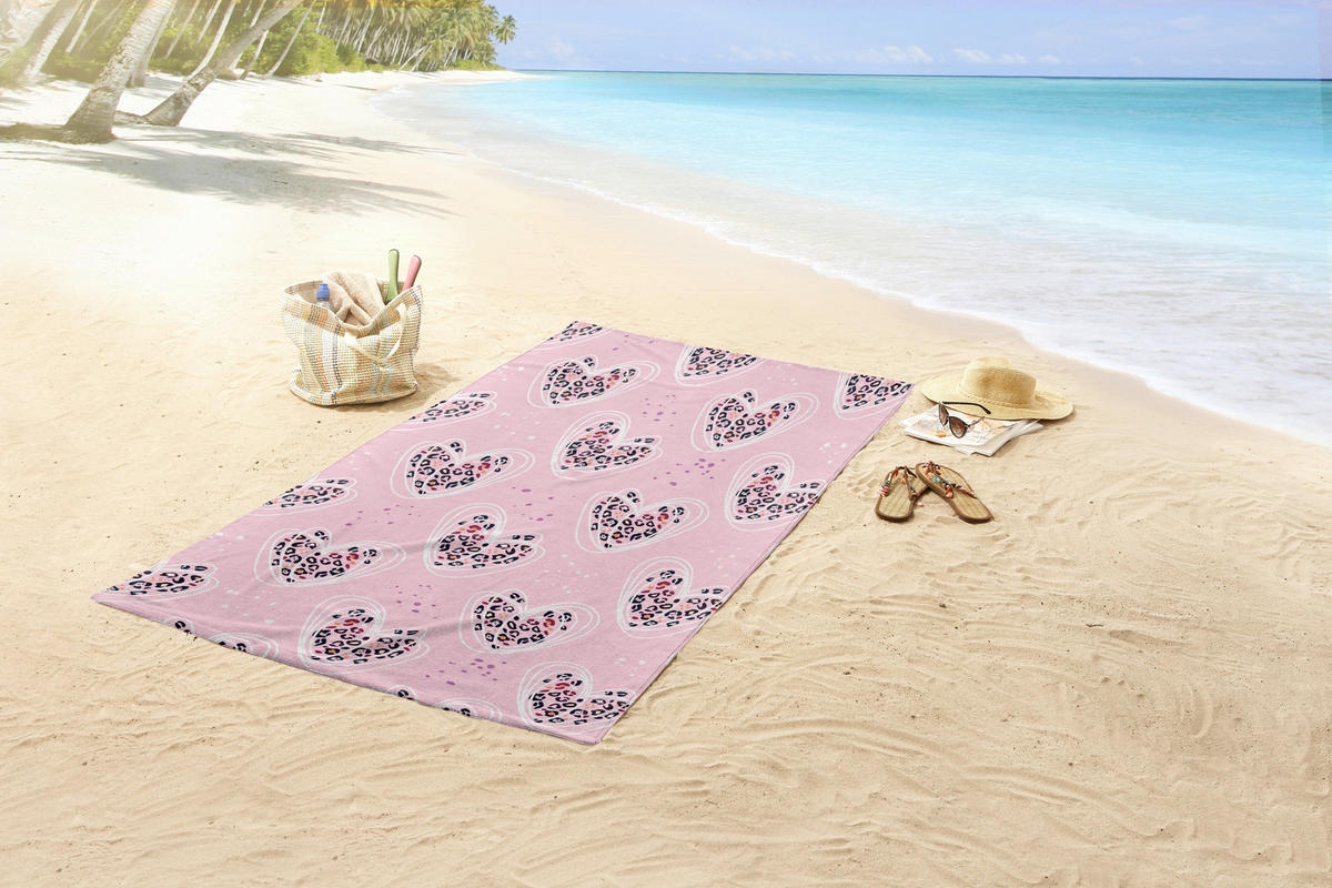STRANDTUCH Good Morning Rosa, Hellrosa 75/150 cm  - Hellrosa/Rosa, Basics, Textil (75/150cm)