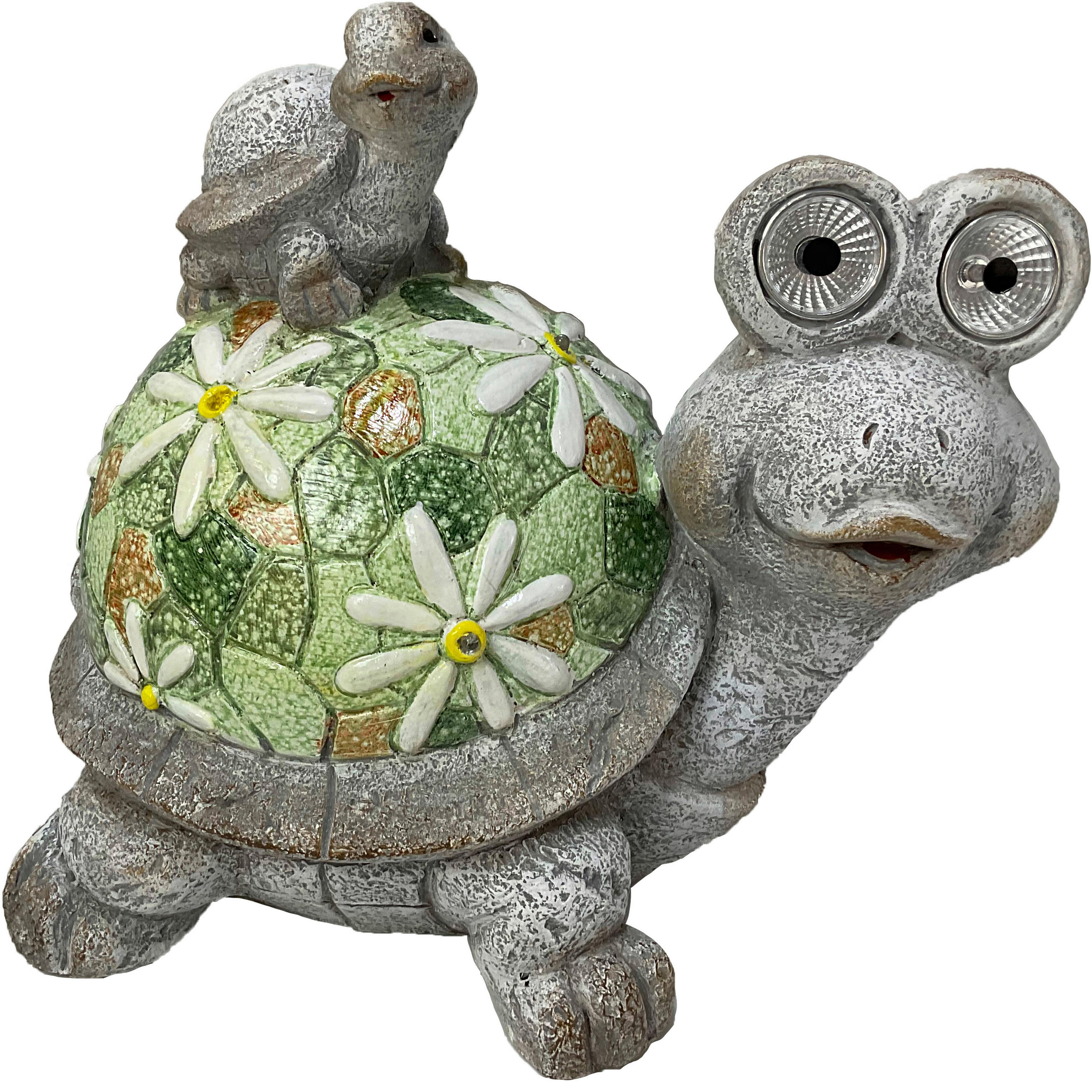 BROASCĂ ȚESTOASĂ DECORATIVĂ - alb/verde, Lifestyle, piatră (32,5/24,5/28cm)