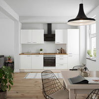KÜCHENLEERBLOCK Touch 300 cm  in Weiß, Eichefarben  - Edelstahlfarben/Eichefarben, MODERN, Holzwerkstoff/Metall (300cm) - Nobilia