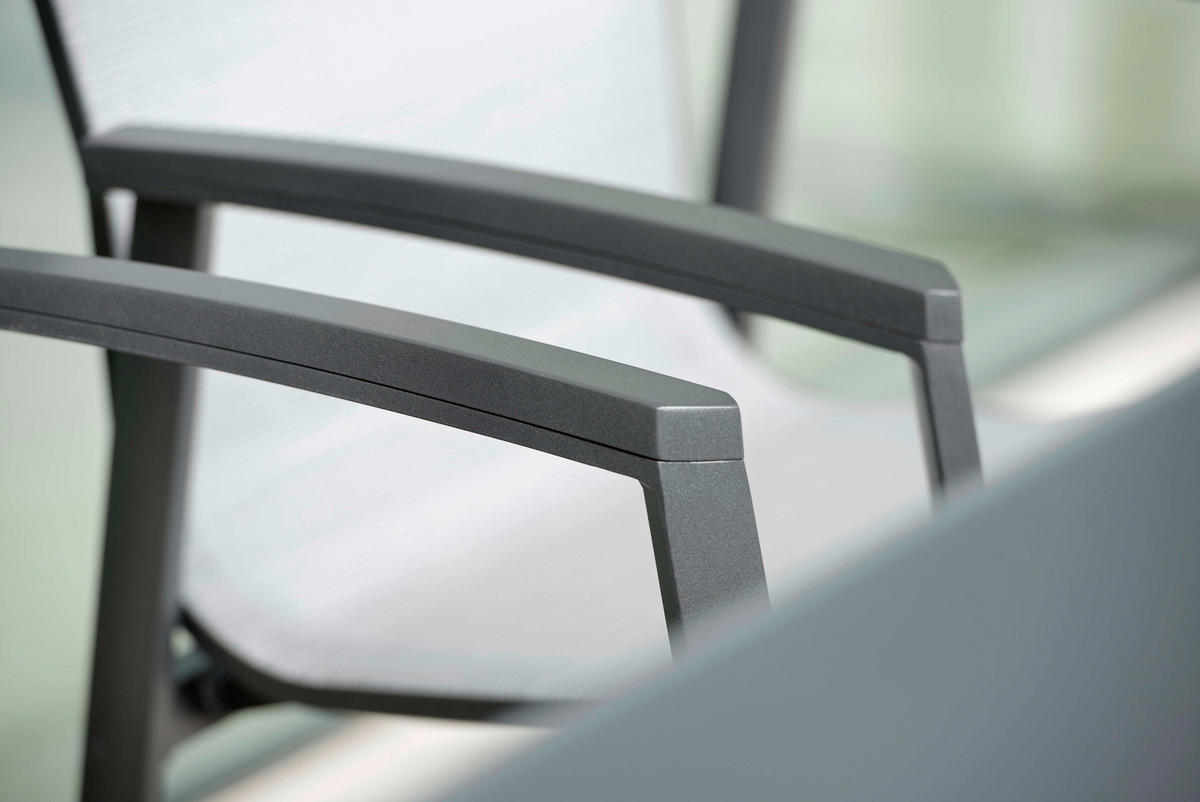 STAPELSESSEL Aluminium Anthrazit, Silberfarben  - Anthrazit/Silberfarben, Design, Textil/Metall (64/57/89cm) - Stern