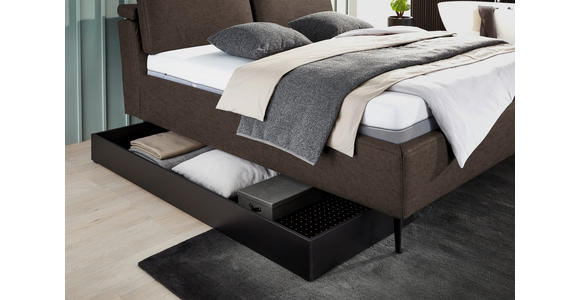 POLSTERBETT Matratze, Lattenrost Braun 200/200 cm  - Hellbraun/Anthrazit, Design, Holz/Textil (200/200cm) - Johann Jakob