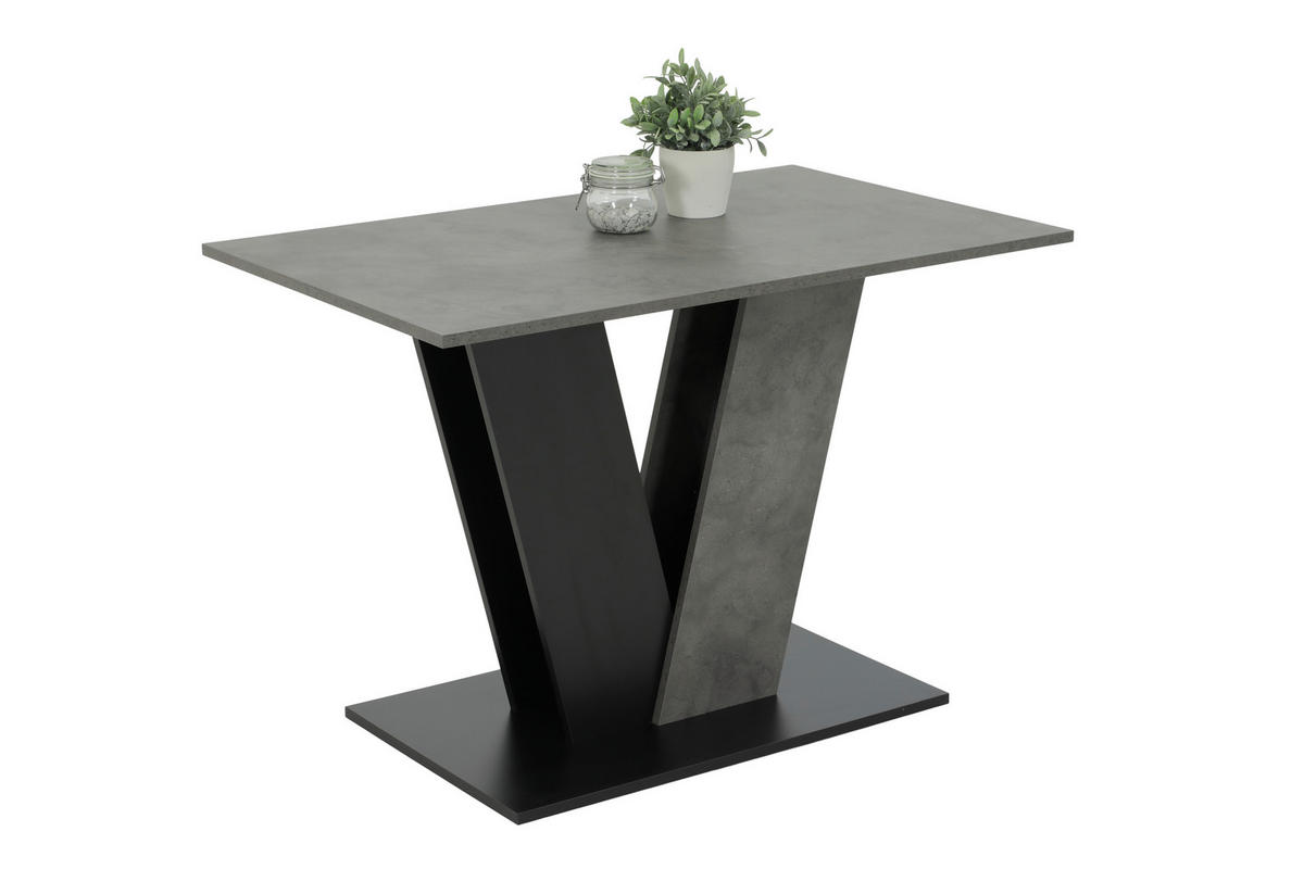 ESSTISCH 110/76/68 cm Nachbildung  Holzwerkstoff Variantenauswahl rechteckig Schwarz, Dunkelgrau  - Dunkelgrau/Schwarz, MODERN, Holzwerkstoff (110/76/68cm) - P & B