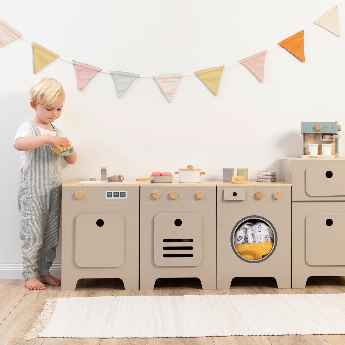 KINDERKÜCHE MIX & MATCH - Naturfarben/Grau, Basics, Holz/Holzwerkstoff (35/31,5/55cm) - MUSTERKIND