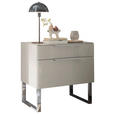NACHTSCHRANK 60/59,7/43 cm  - Chromfarben/Champagner, Basics, Glas/Holzwerkstoff (60/59,7/43cm) - Dieter Knoll