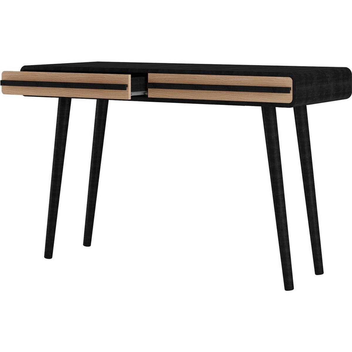 SCHREIBTISCH 50/120/77 cm Schwarz, Eichefarben gastro- und objekttauglich, Stauraum  - Eichefarben/Erlefarben, Design, Holzwerkstoff (50/120/77cm) - MID.YOU