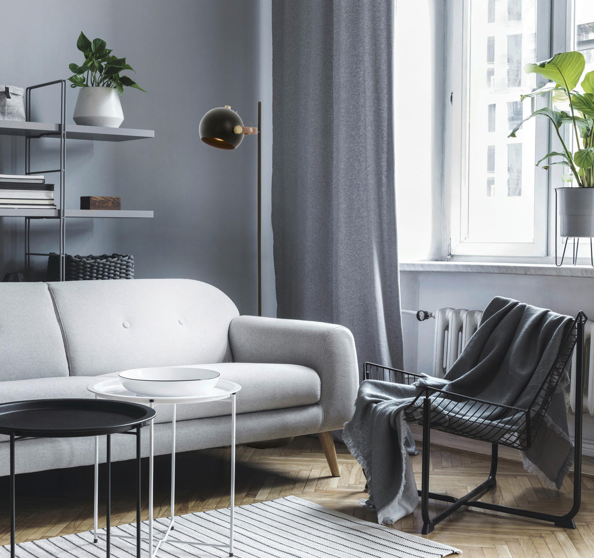 GOLVLAMPA  26/147,5/37 cm   - brun/mässingsfärgad, Design, metall/textil (26/147,5/37cm)