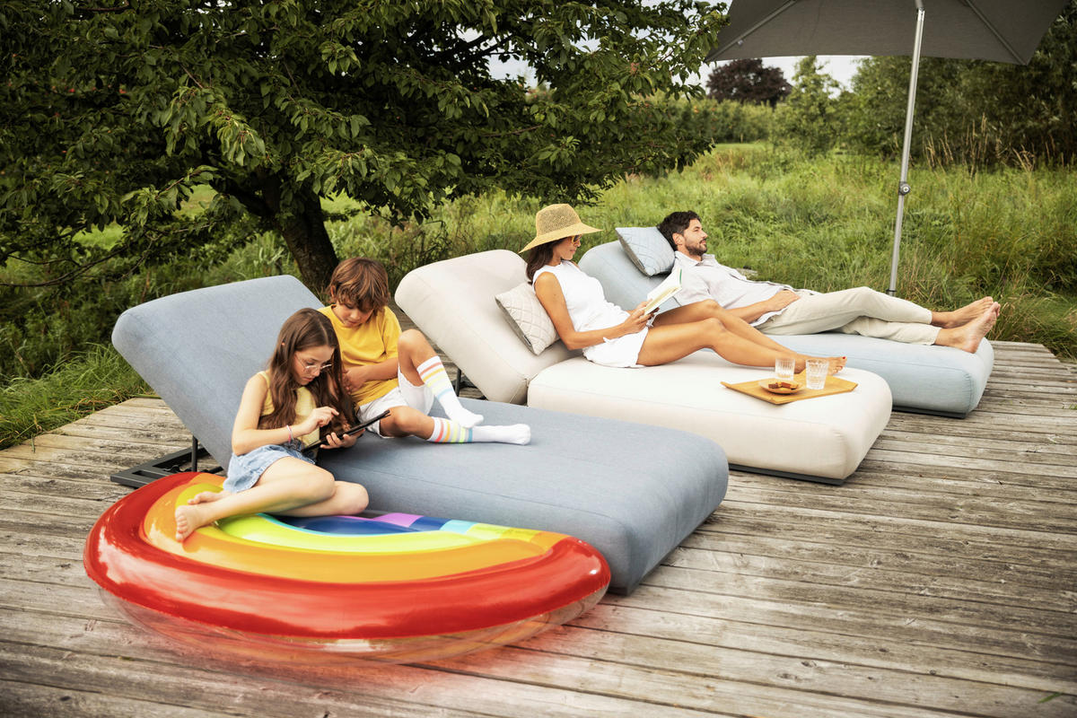 SONNENLIEGE 90/33/213 cm  - Anthrazit/Silberfarben, Basics, Kunststoff/Textil (90/33/213cm) - Kettler