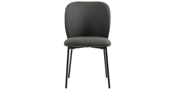 STUHL Leinenoptik Anthrazit, Schwarz Pappel Sperrholz - Anthrazit/Schwarz, Design, Holz/Textil (49/84,5/58cm) - Carryhome