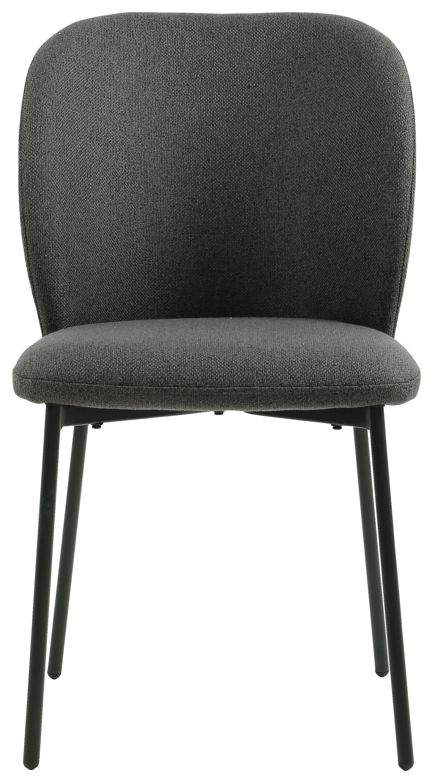 STUHL Leinenoptik Anthrazit, Schwarz Pappel Sperrholz  - Anthrazit/Schwarz, Design, Holz/Textil (49/84,5/58cm) - Carryhome