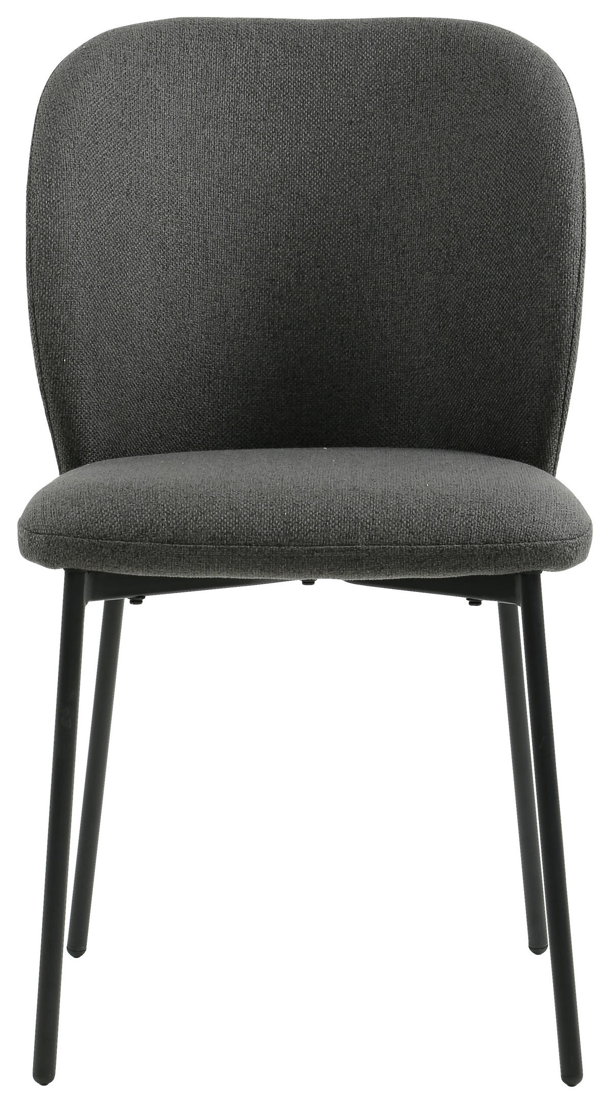 STUHL Leinenoptik Anthrazit, Schwarz Pappel Sperrholz  - Anthrazit/Schwarz, Design, Holz/Textil (49/84,5/58cm) - Carryhome
