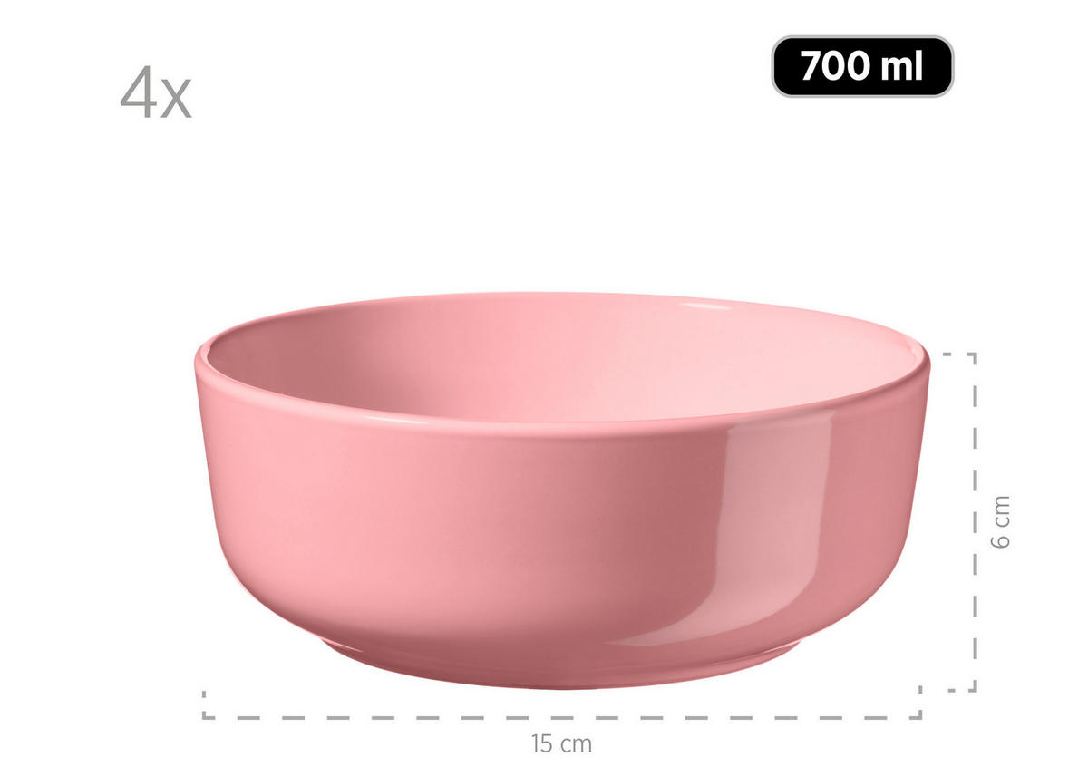 KOMBISERVICE Alenia 16-teilig  - Rosa, Basics, Keramik - Mäser