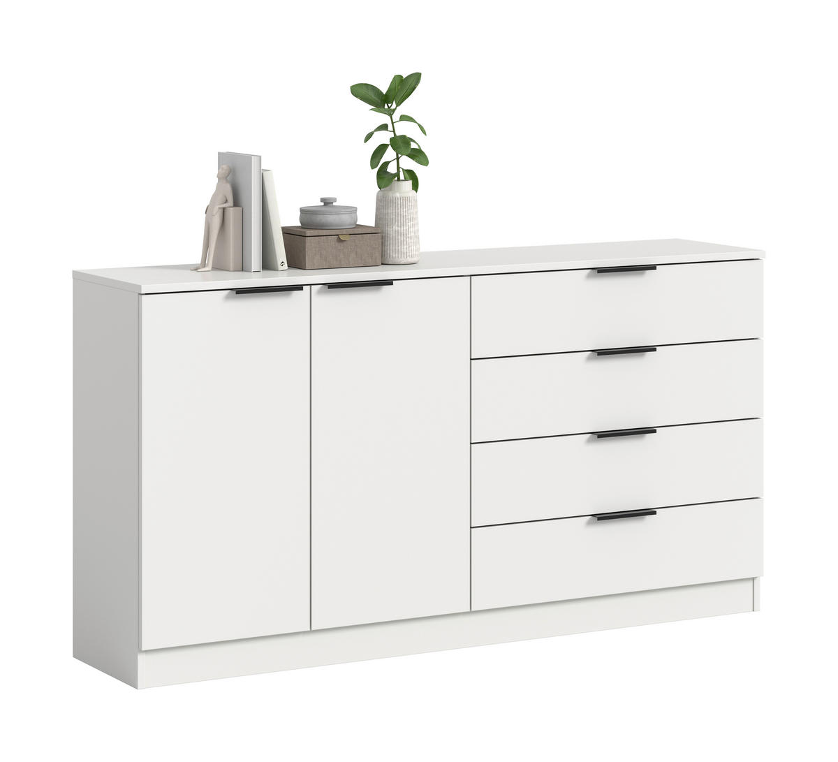 KOMMODE  in 148/80/35 cm  - Schwarz/Weiß, Design, Holzwerkstoff/Kunststoff (148/80/35cm) - Livetastic