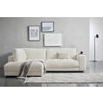 ECKSOFA in Cord Creme  - Creme/Schwarz, Design, Kunststoff/Textil (224/265cm) - Hom`in