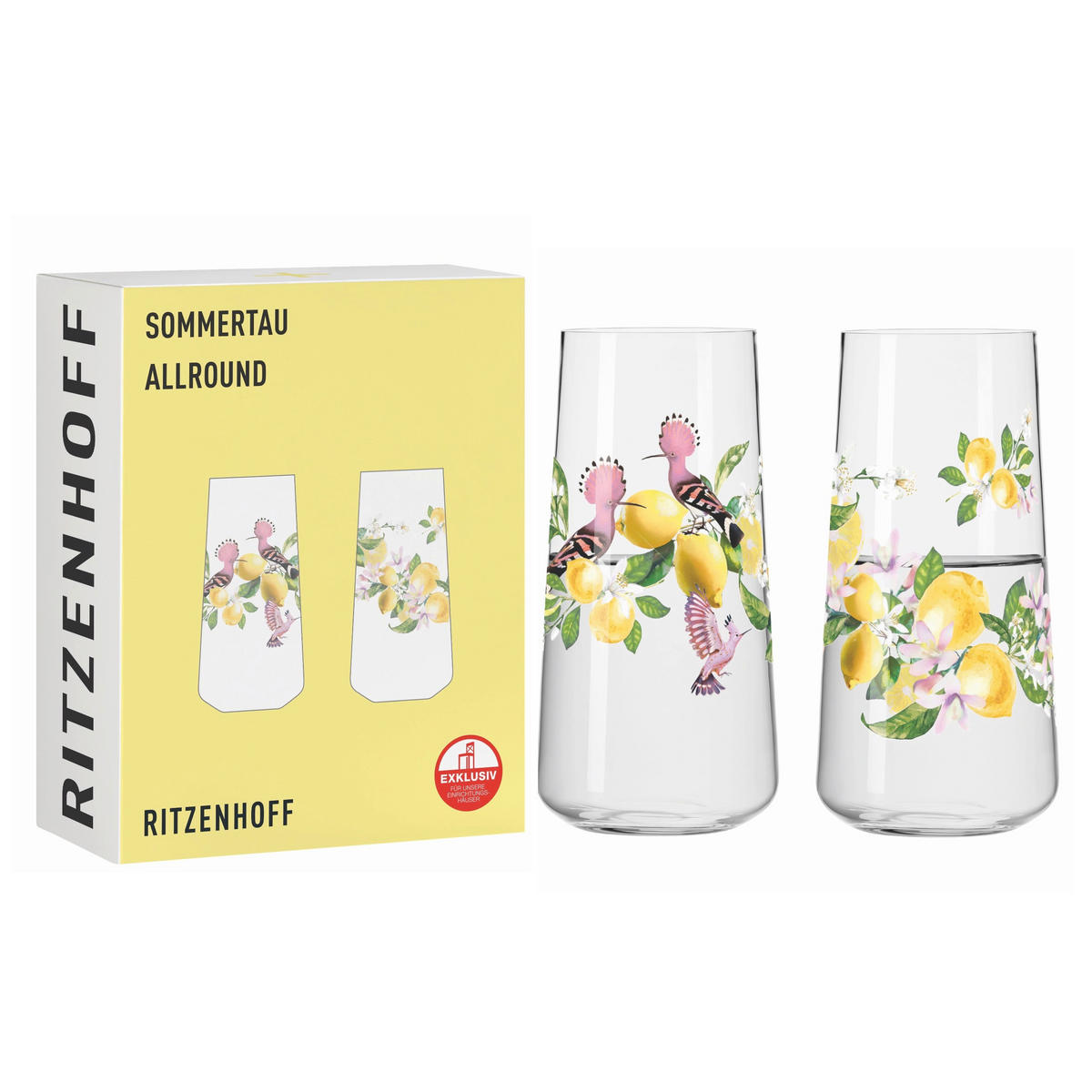 GLÄSERSET Sommertau Limoncello 2-teilig  - Transparent/Gelb, Design, Glas (8,2/16,6cm) - Ritzenhoff