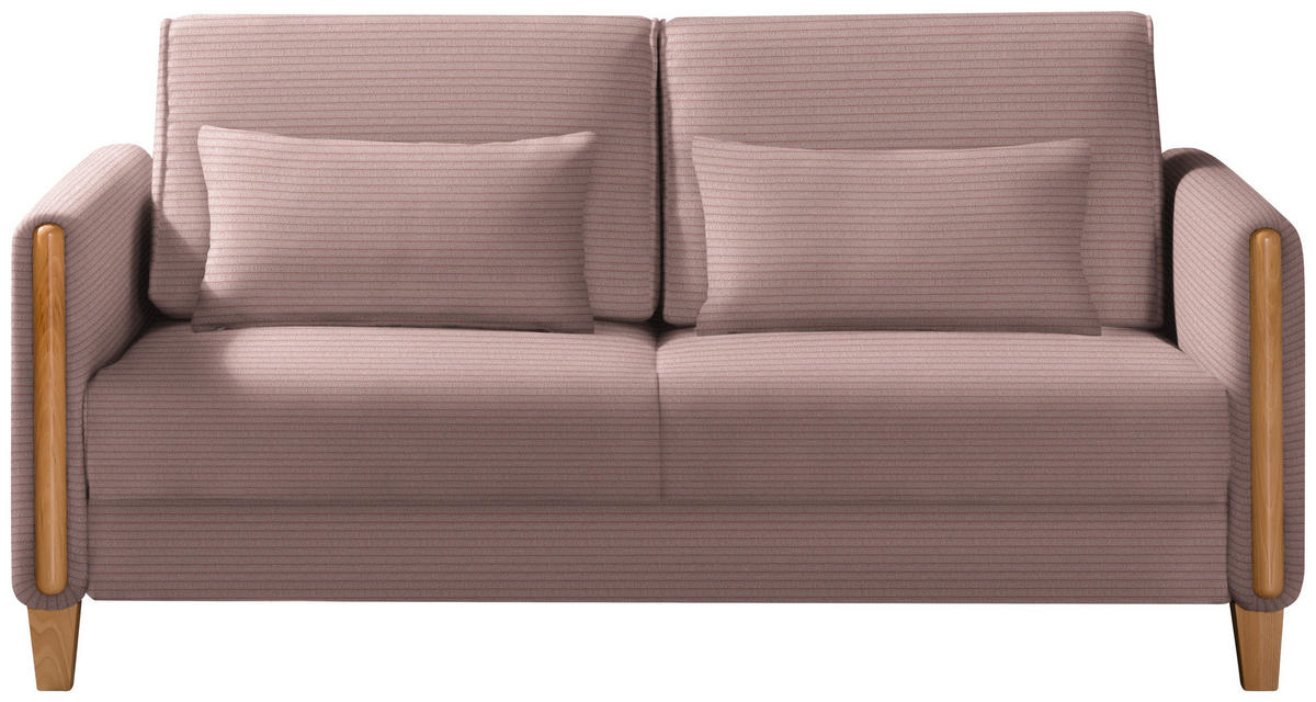 SCHLAFSOFA in Holz, Textil Buchefarben, Altrosa  - Buchefarben/Altrosa, Design, Holz/Textil (174/88/104cm) - Niels Andersson