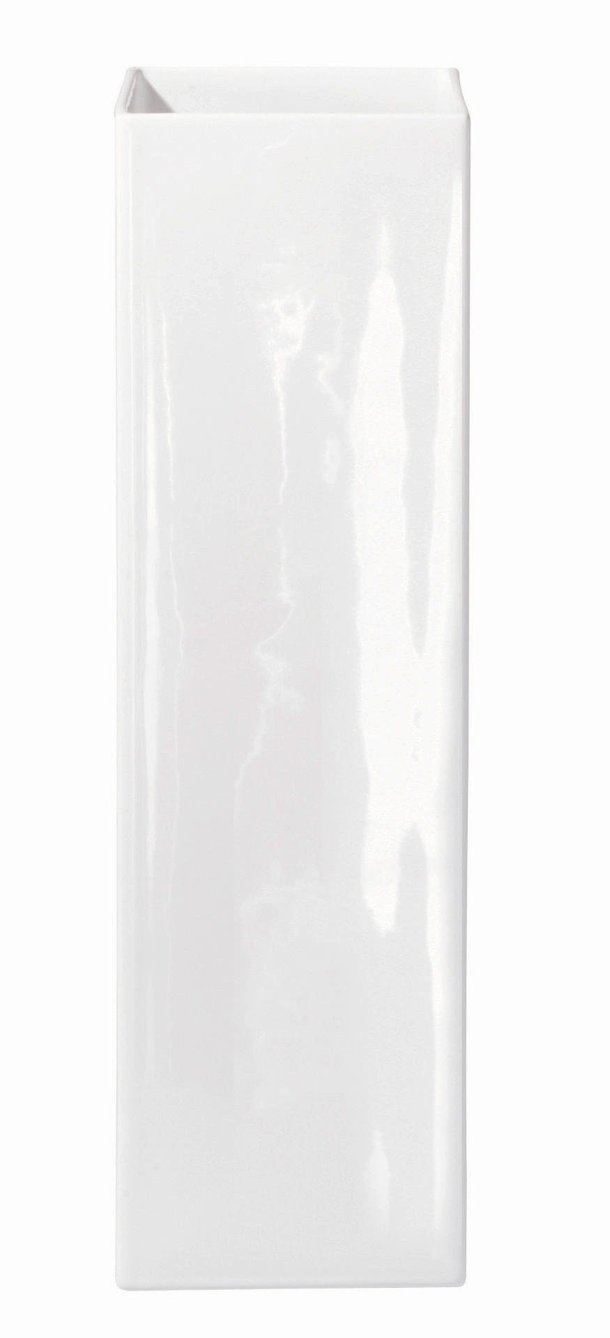 VASE  - Weiss Hochglanz, Natur, Keramik (6/25/6cm) - ASA