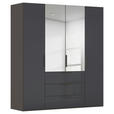 DREHTÜRENSCHRANK 201/223/61 cm,  in Graphitfarben, 4-türig  - Graphitfarben, Basics, Glas/Holzwerkstoff (201/223/61cm) - Novel