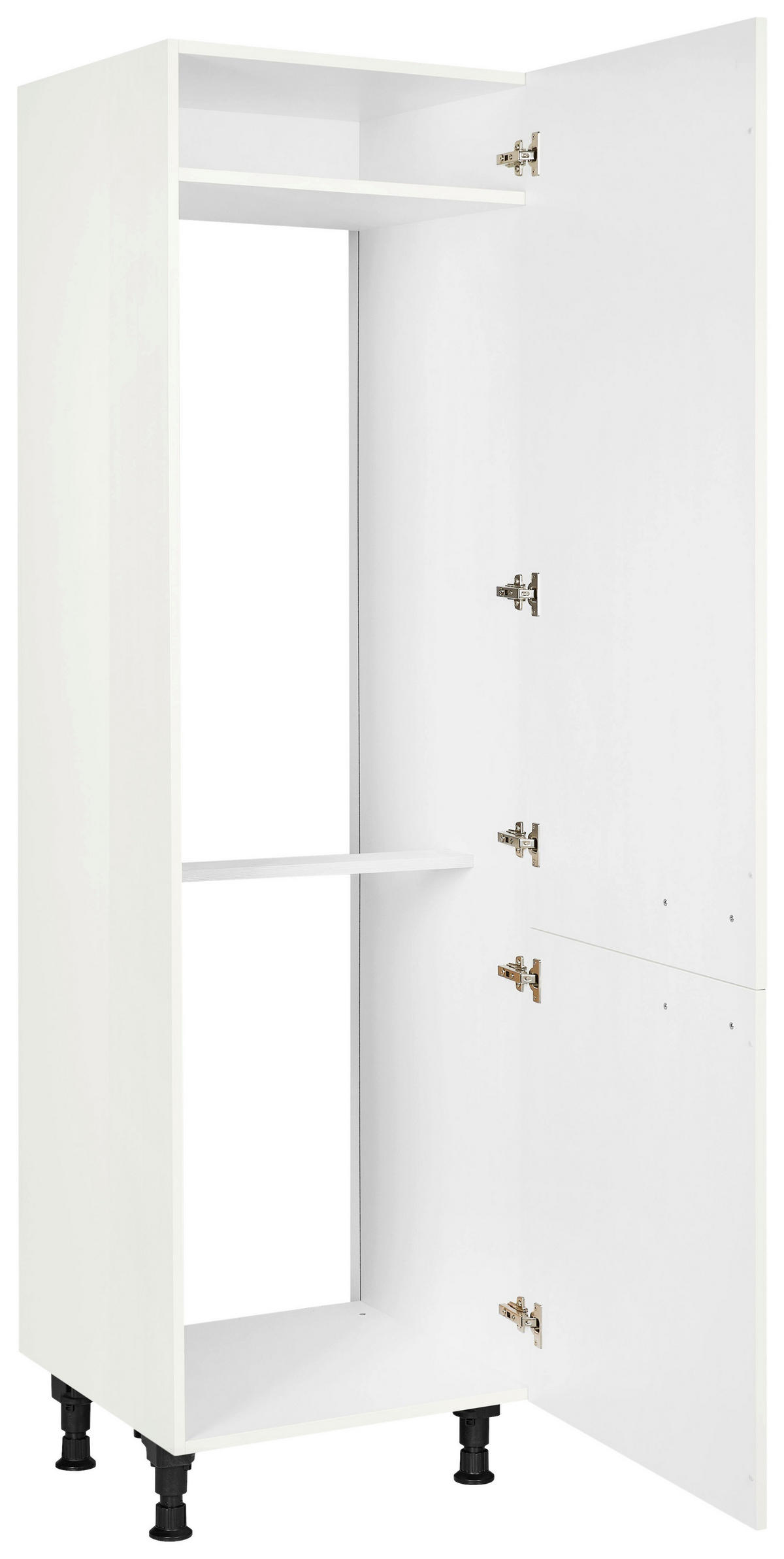 GERÄTEUMBAUSCHRANK 60/216,6/58 cm  in Weiß Hochglanz  - Edelstahlfarben/Weiß Hochglanz, MODERN, Holzwerkstoff/Metall (60/216,6/58cm) - Nobilia