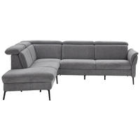 ECKSOFA in Struktur Grau  - Schwarz/Grau, Modern, Textil/Metall (235/275cm) - Cantus
