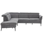 ECKSOFA in Struktur Grau  - Schwarz/Grau, MODERN, Textil/Metall (235/275cm) - Cantus