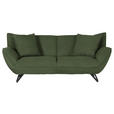 3-SITZER-SOFA in Feincord Grün  - Schwarz/Grün, Design, Textil/Metall (203/90/95cm) - Carryhome