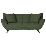 3-SITZER-SOFA in Feincord Grün  - Schwarz/Grün, Design, Textil/Metall (203/90/95cm) - Carryhome