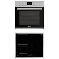 HERDSET HEKO F300  - Edelstahlfarben/Schwarz, Basics, Glas/Metall (59,5/59,5/56,6cm) - Bauknecht