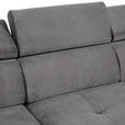 ECKSOFA in Feincord Anthrazit  280/205 cm  - Anthrazit/Schwarz, Design, Textil/Metall (280/205cm) - Xora