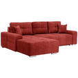 ECKSOFA in Webstoff Rot  - Silberfarben/Rot, Design, Kunststoff/Textil (194/280cm) - Carryhome