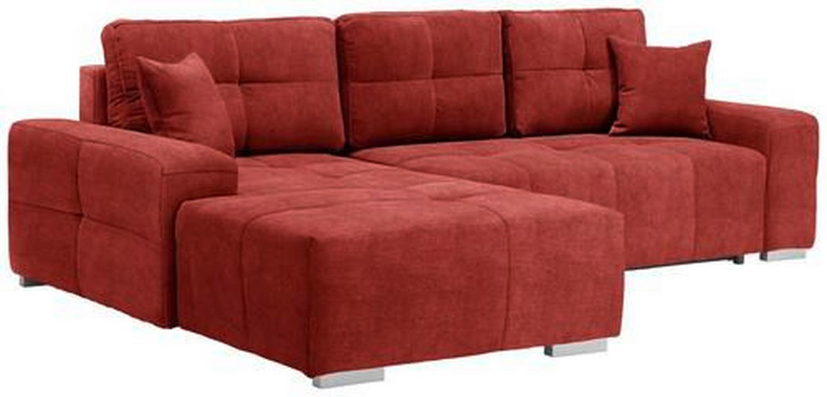 KUTNA GARNITURA tekstil  crvena   - srebrne boje/crvena, Design, tekstil/plastika (194/280cm) - Carryhome