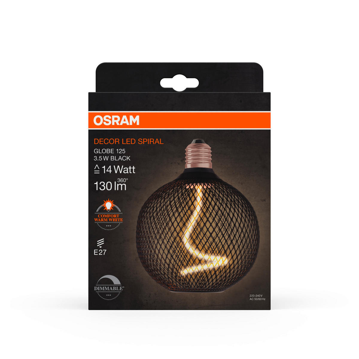 LED-FILAMENT-LEUCHTMITTEL   E27 3,5 W 130 lm  - KONVENTIONELL, Metall (12,5/15cm) - Osram