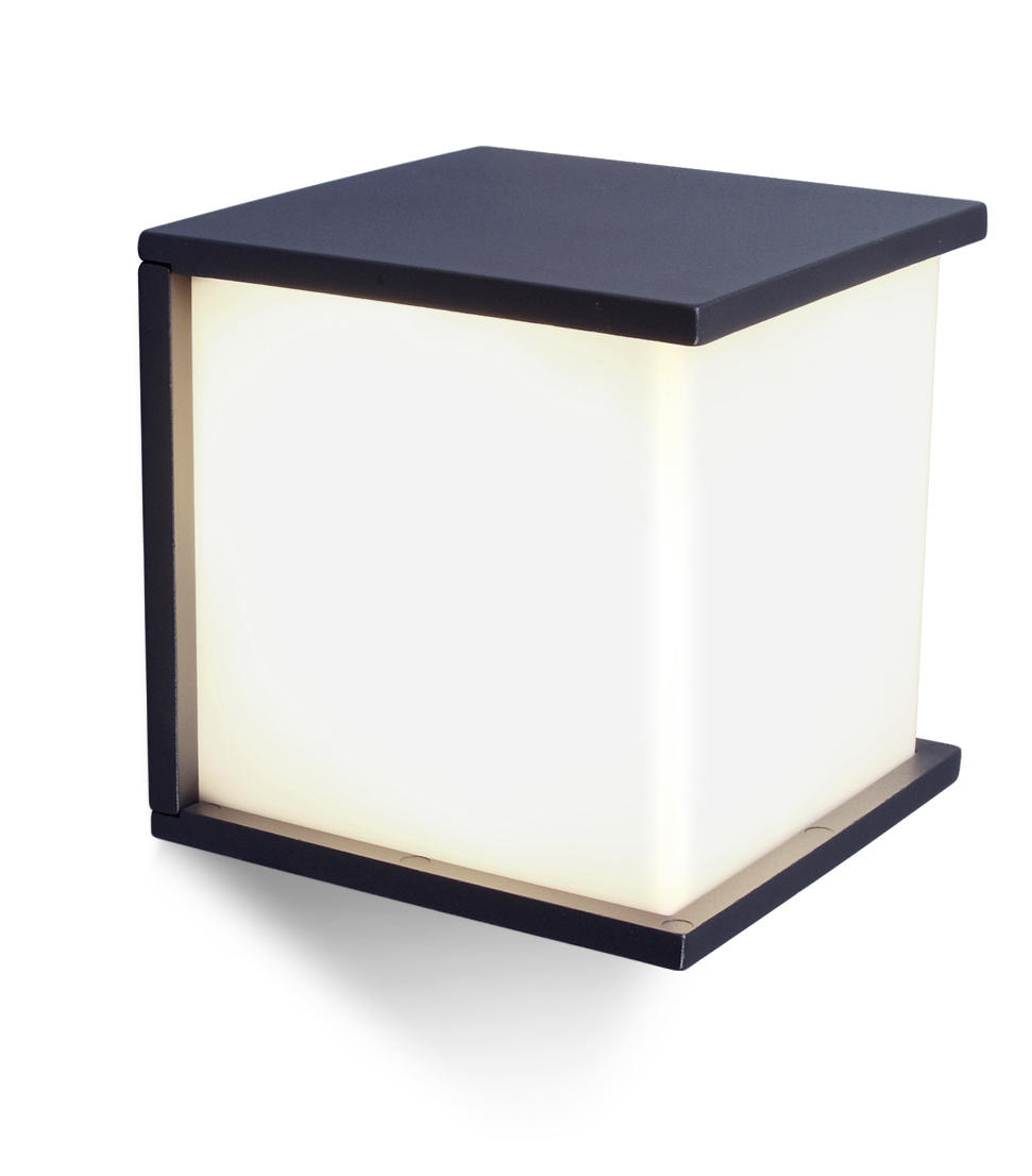 AUßENWANDLEUCHTE BOX CUBE   - Anthrazit/Weiß, Design, Kunststoff/Metall (16,50/16,50/17,10cm)