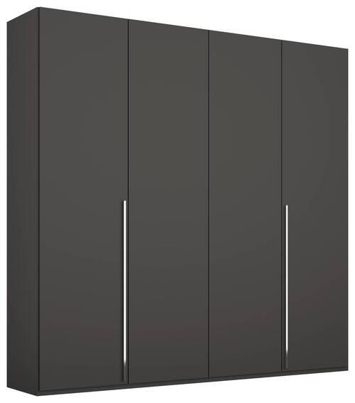 DREHTÜRENSCHRANK  in Graphitfarben  - Chromfarben/Graphitfarben, Design, Holzwerkstoff/Metall (201/223/60cm) - home24