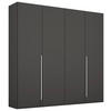 DREHTÜRENSCHRANK in Graphitfarben  - Chromfarben/Graphitfarben, Design, Holzwerkstoff/Metall (201/223/60cm) - home24