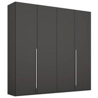 DREHTÜRENSCHRANK in Graphitfarben  - Chromfarben/Graphitfarben, Design, Holzwerkstoff/Metall (201/223/60cm) - home24