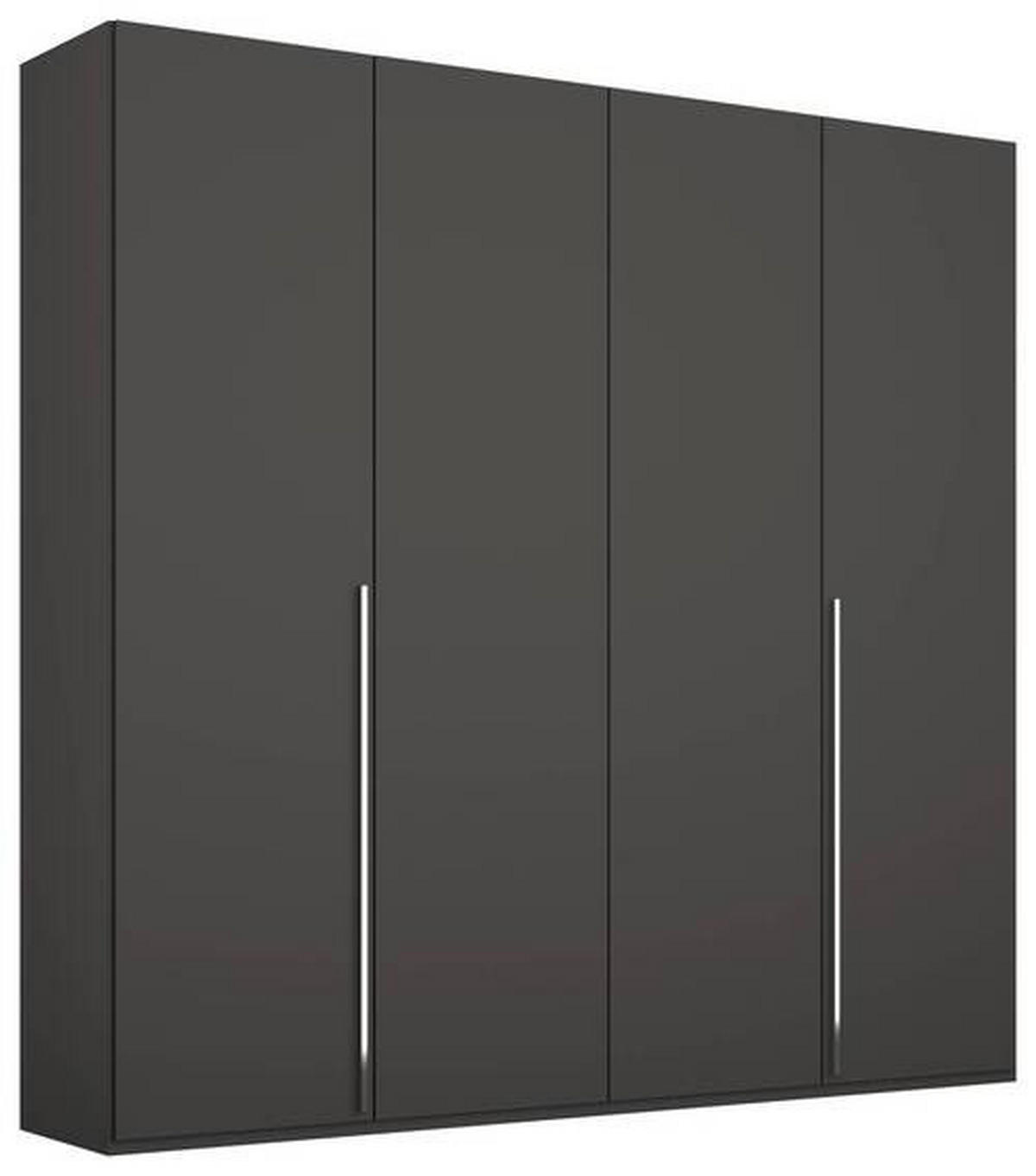 DREHTÜRENSCHRANK in Graphitfarben  - Chromfarben/Graphitfarben, Design, Holzwerkstoff/Metall (201/223/60cm) - home24