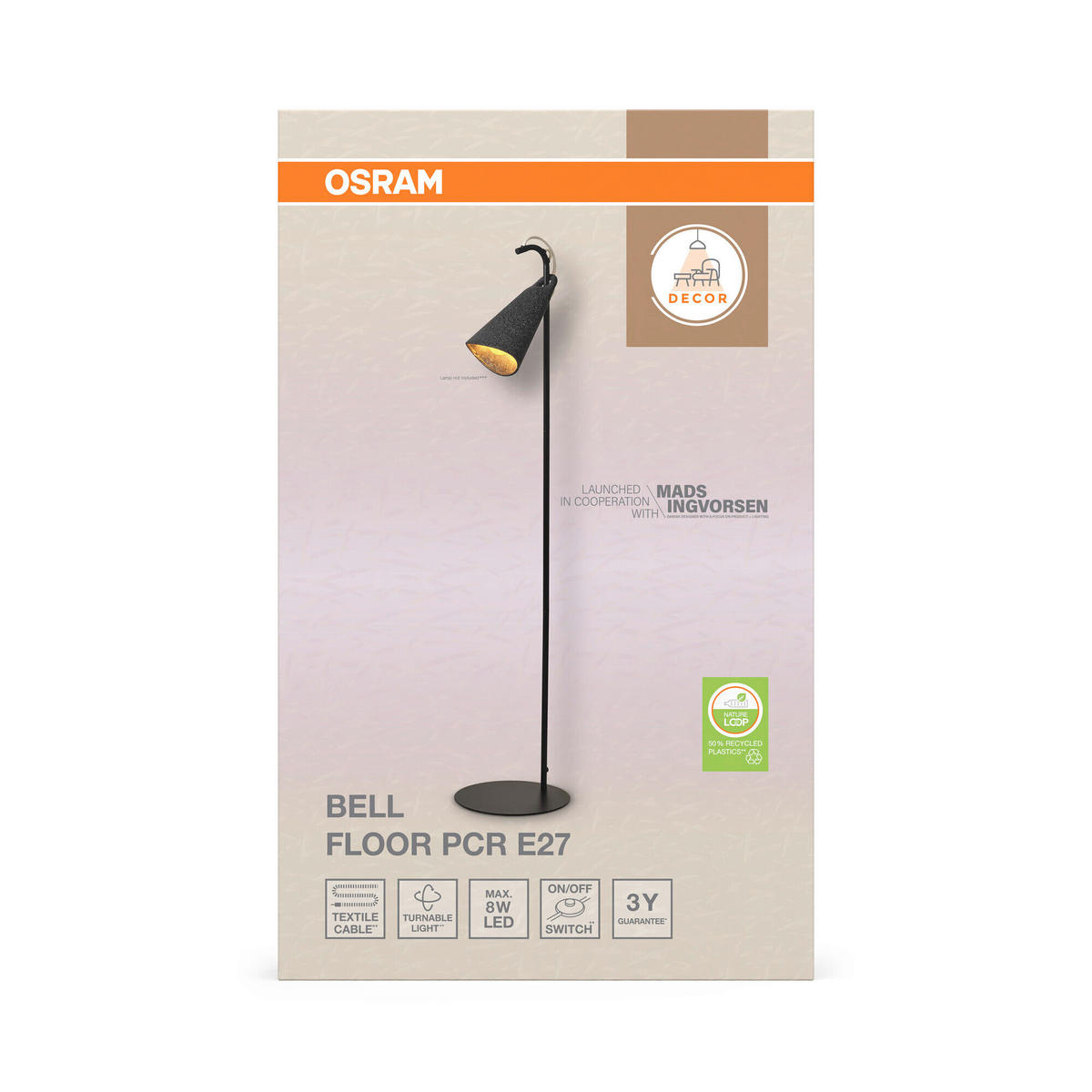 STEHLEUCHTE 25/120 cm    - Schwarz, Basics, Kunststoff/Metall (25/120cm) - Osram