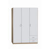KLEIDERSCHRANK in Weiss, Sonoma Eiche  - Weiss/Silberfarben, Konventionell, Holzwerkstoff/Kunststoff (136/197/54cm) - Boxxx