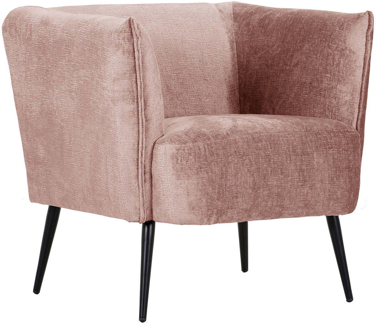 SESSEL in Chenille Altrosa  - Schwarz/Altrosa, Design, Textil/Metall (76/73/76cm) - Landscape