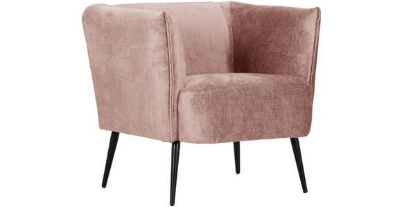 SESSEL in Chenille Altrosa  - Schwarz/Altrosa, Design, Textil/Metall (76/73/76cm) - Landscape